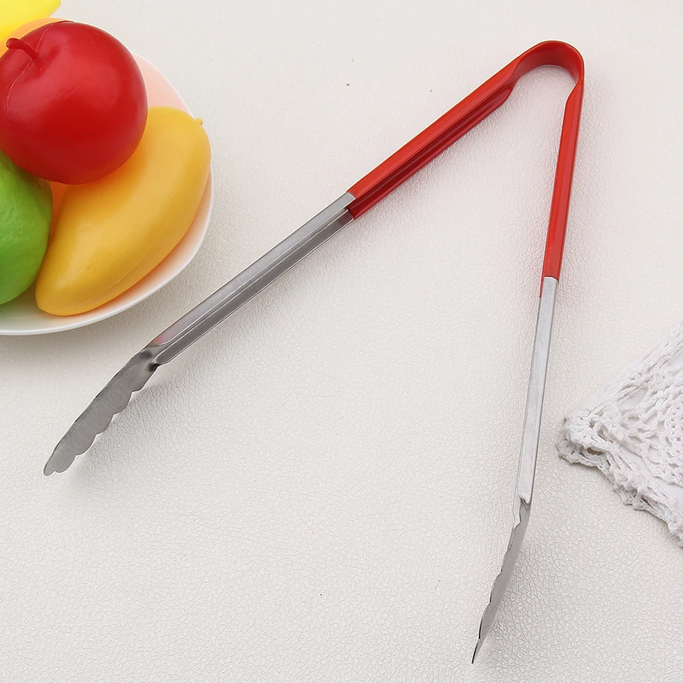 Flexible Stainless Steel Pp Used Food Tongs