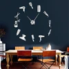 Barber Shop Giant DIY Wall Clock With Mirror Effect Barber Toolkits Decorative Frameless Clock Watch Hairdresser Barber Wall Art