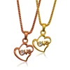 Olivia New Design Custom Stainless Steel Jewelry 24k Rose Gold Heart Ladies Necklace