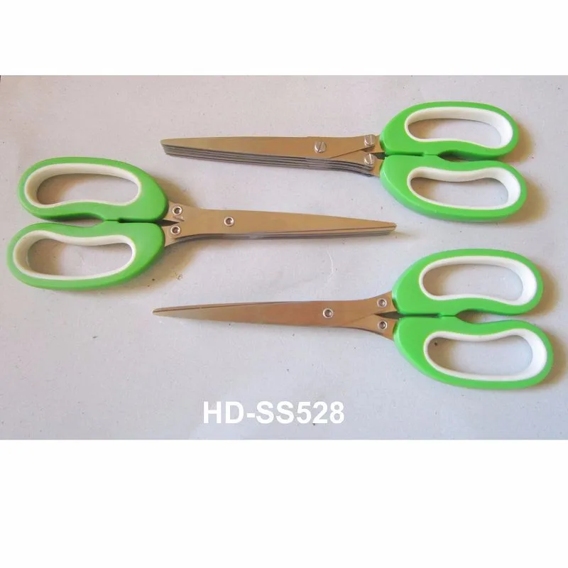Multipurpose Food Grade 5 Blades Herb Scissors With Scissors Cover