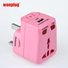 Customized LOGO Printing Universal Travel Converter Plug Adapter with AU/US/UK/EU Male Plug for Gift