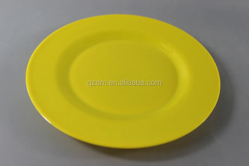 Solid color Melamine dinner plate yellow