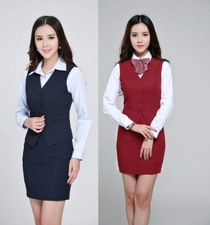 Formal diseño de uniforme de oficina mujer trajes chaleco