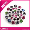Flower Button Multicolor or Silver Rhinestone buttons Stud Summer Burst Happy