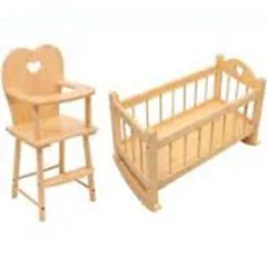 dolls cot and highchair set