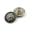 oem silver black round embossed logo alloy metal button for coats sweater
