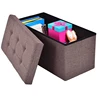Living Room Commercial Collapsible Footrest Linen Fabric Large Storage Stool
