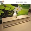 Modern wave design high gloss beige electric fireplace tv stand