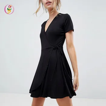 petite mini wrap dress