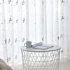Yutong White Floral Leave Embroidered Sheer Curtains For Living Room Grommet Rustic Window Treatment Set Voile Drape For Bedroom