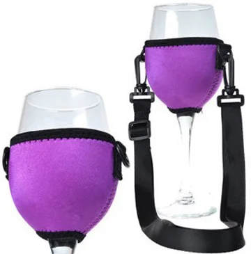 Fashion Neoprene Wine Glass Cooler Holder Drink Wine Glass Sleeve Cup 