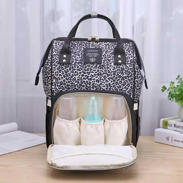 lequeen leopard diaper bag