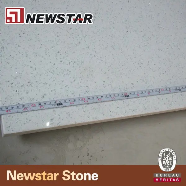 White Star Quartz Artificial Stone Slab Mirror Fleck White Sparkle
