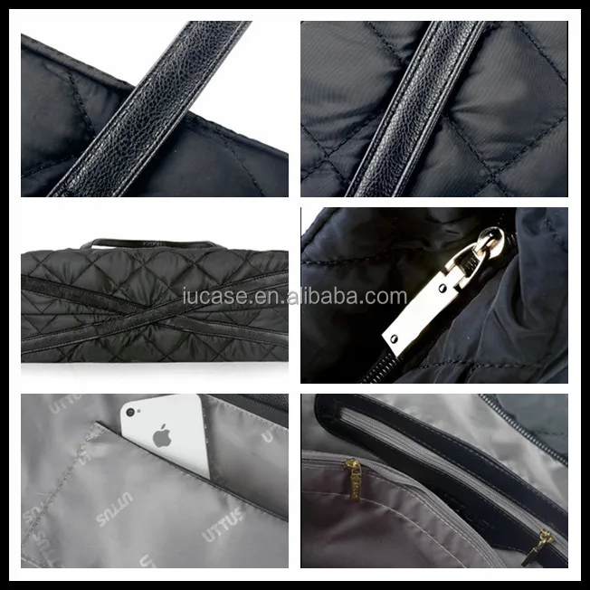 Fashion Ladies Outside Pocket Quilted Nylon Tote Bag For Women Buy