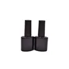 wholesale stock cosmetic package shiny black custom flat shape 10ml empty uv gel glass nail polish bottle