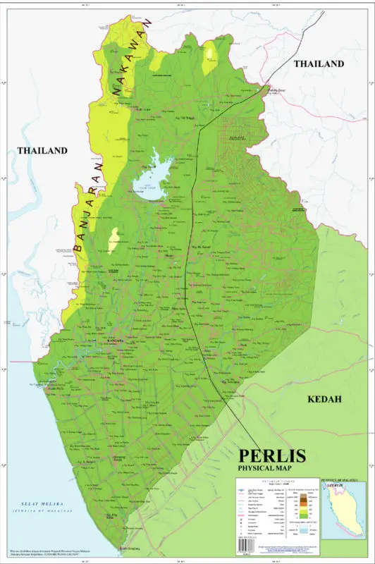 physical map of perlis