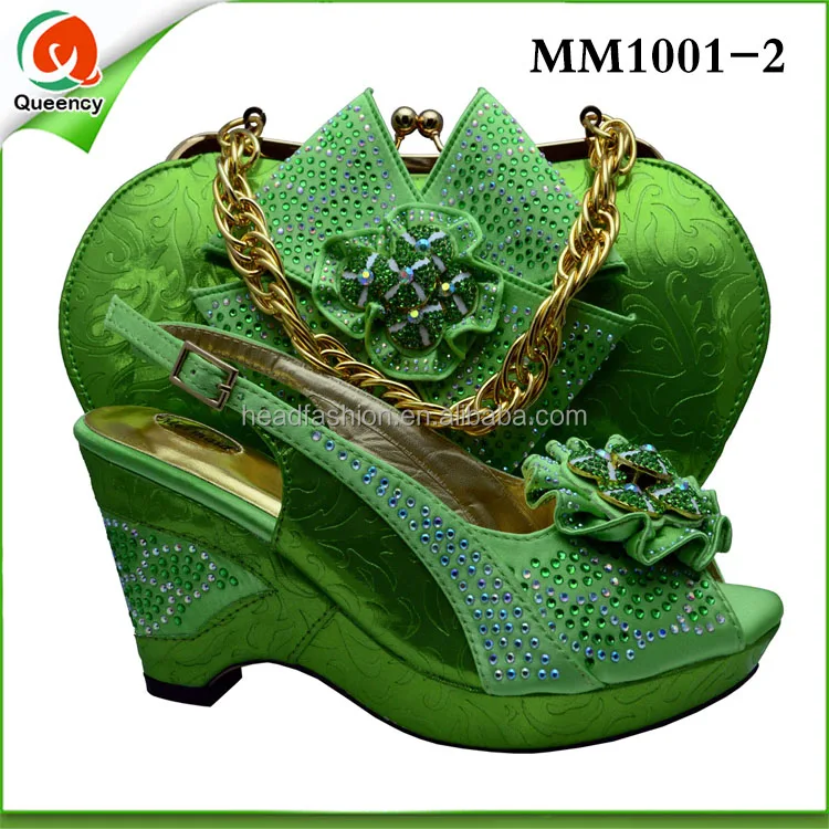 green wedge shoes