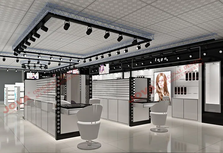 Cosmetic Make Up Display Shelf Wig Shop Beauty Salon Interior Showcase