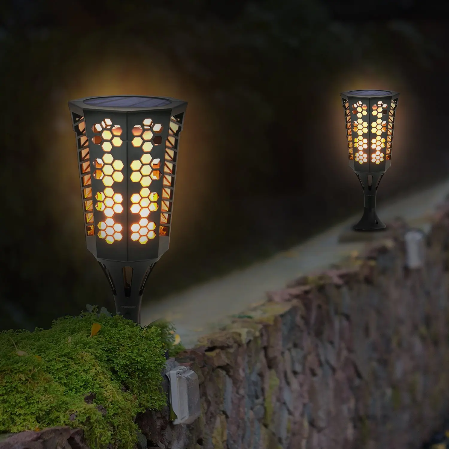 Outdoor Solar Flickering Lamp 96 Leds Ip65 Landscape Festival Flames