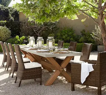 Abbott Outdoor Patio Zinc Top Rectangular Fixed Wooden Dining Table Abbott Outdoor Patio Zinc Top Rectangular Fixed Wooden Dining Table Chairs