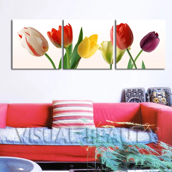 Nature Painting Pictures Beautiful Tulip Flower Canvas Wall Art Prints for Home Decor Paint by Numbers Wall Art Seven Wall Arts