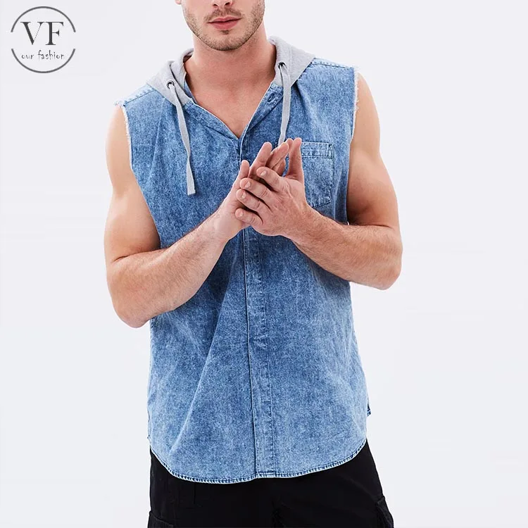 Noisy May sleeveless denim hoodie in washed black - part of a set | ASOS