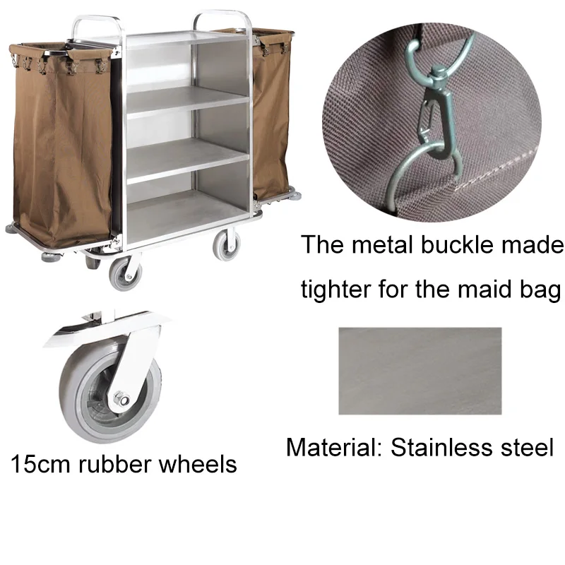 High Quality Hotel Room Equipment Housekeeping Cleaning Trolley Maid