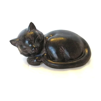 resin sleeping cat