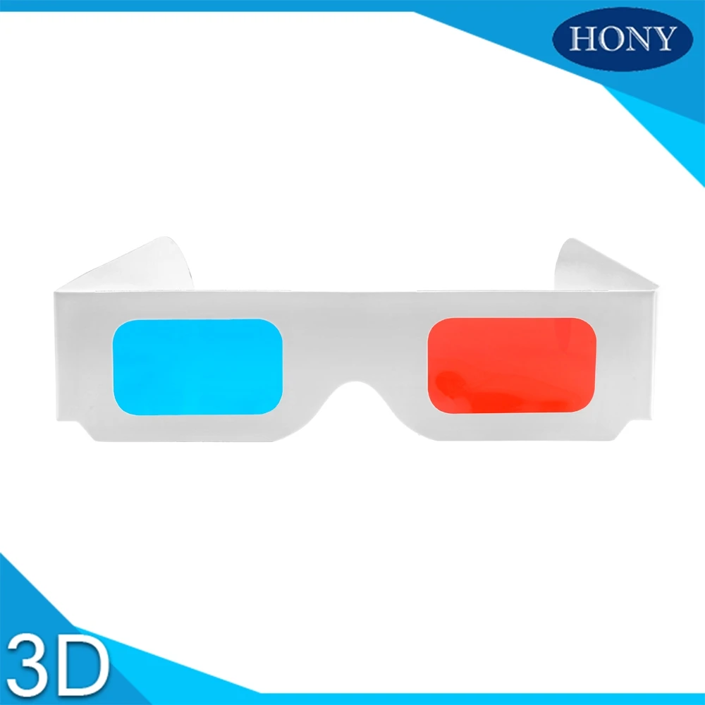 MeterMall Electronics 50/100 Pcs Universal Paper Anaglyph 3D Glasses Paper 3D Glasses View Anaglyph Red/Blue 3D Glass for Movie Video 50pcs 