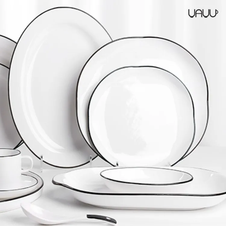 Personalized Tableware White Unbreakable Flat 8.5'' Porcelain Plate