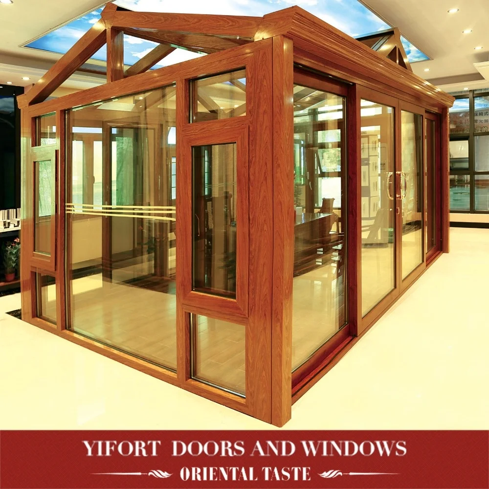 soundproof thermal break aluminum luxury conservatory laminated glass sunroom