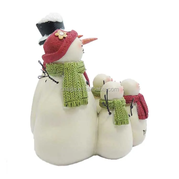 Love never snowmen with three children resin figure  snowmen Christmas decoration supplies