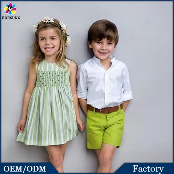 2 Pcs Fresh Green Short Pants Boys Long Sleeve Kids Shirts Colour