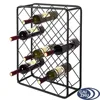 Metal Tabletop 24-Bottle Rectangular Wine Bottle Display Rack Diamond Design