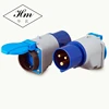 Socket adapter IEC 60309 plug schuko receptacle, this Blue IEC 60309 16 Amp male plug is a single phase plug