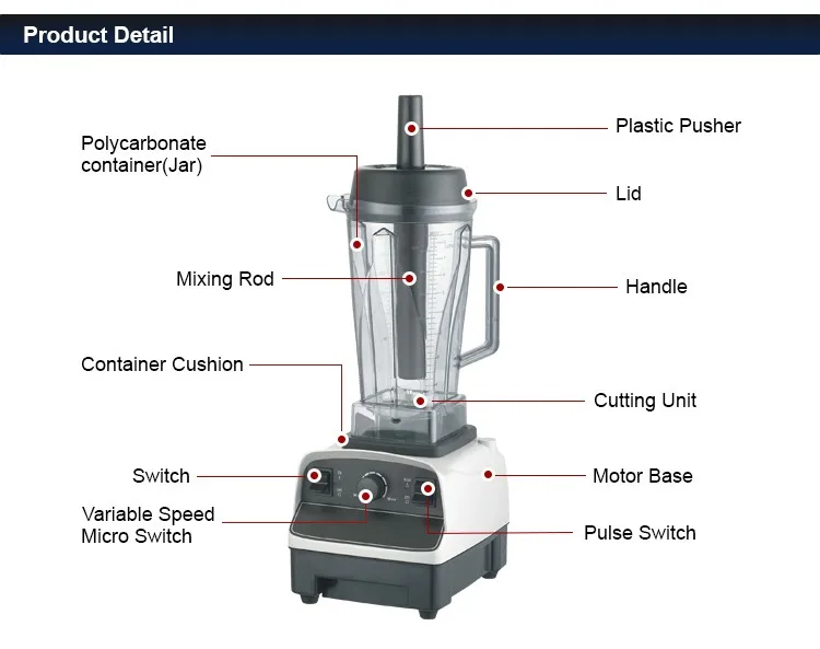 New Fashion Design Multifunction Heating Industrial Fruit Blender