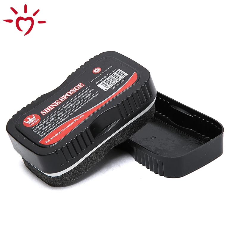Quick custom logo cleaner hotel shoe polish shoe shine sponge