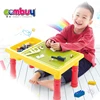 Study learning kids plastic table set building blocks desk