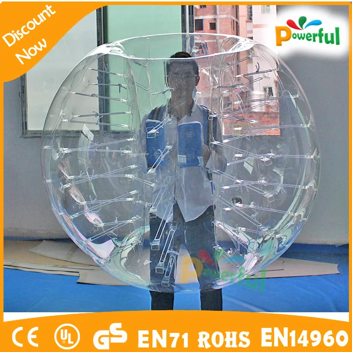 1m/1.2m/1.5m/1.8m PVC inflatable human body ball suit for soccer game
