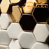 Hexagon Metalic Ceramic Mosaic Tile 3D Wall Tile Parquet Deer Pattern Flowers Art Wall Luxury Home Decor Splendid Design