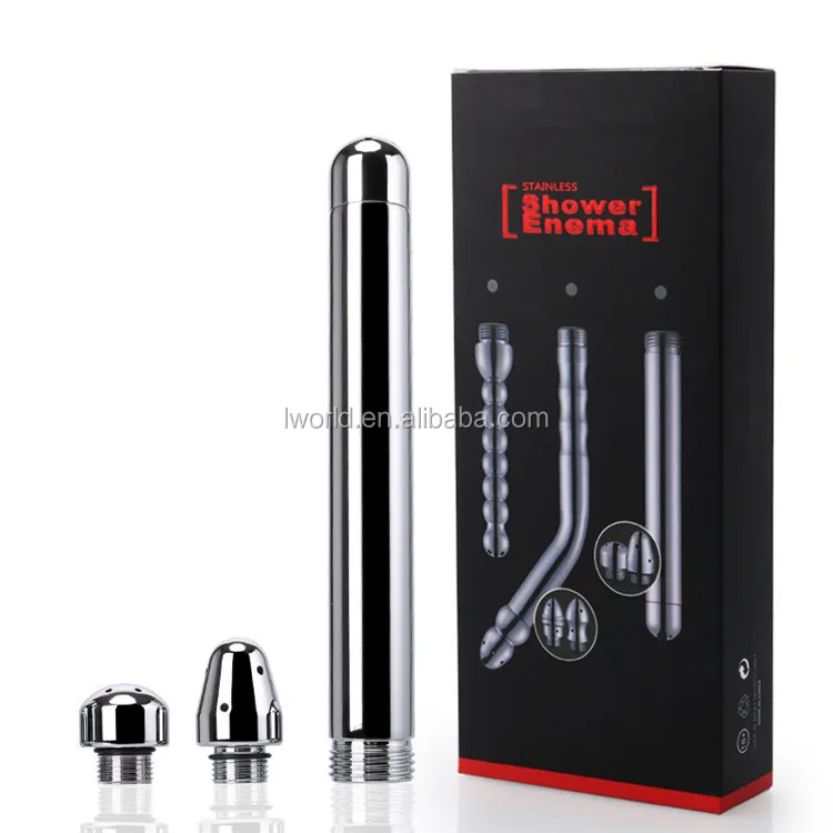 Aluminum Alloy Enema Tube With 3heads Attached Enema Shower Douche Kits