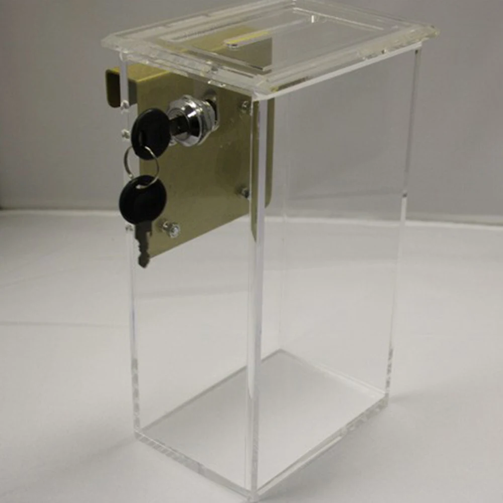 Professional Transparent Acrylic Safe Chips Metal Bank Double Security