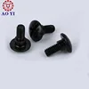 Durable black round head special thread with shoulder screw