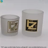 Custom logo printed frosted thick wall glass candle holder yufengcraft