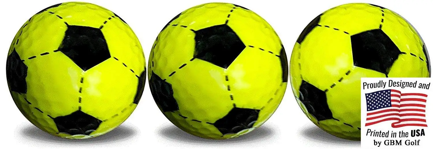 blue and yellow golf balls