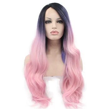 Ombre Dip Dye Color Clip In Hair Extension 60cm Length Black To Light Purple Straight For Fashion Women Buy Clip On Hair Extensions For Black