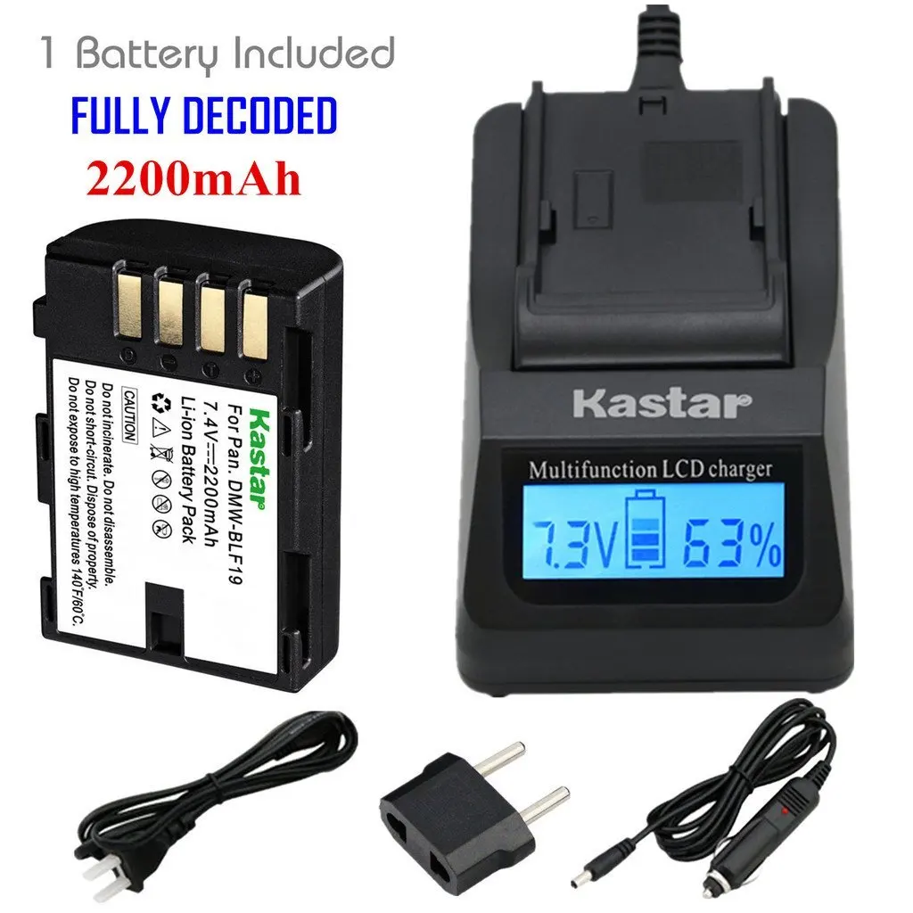 Kastar Ultra Fast Charger Kit and Battery (1-Pack)for Panasonic DMW-BLF19 and Panasonic Lumix DMC-GH3 Lumix DMC-GH3A Lumix DMC-GH3AGK Lumix DMC-GH3GK Lumix DMC-GH3H Lumix DMC-GH3HGK Lumix DMC-GH3KBODY Lumix DMC-GH4H Lumix DMC-GH4