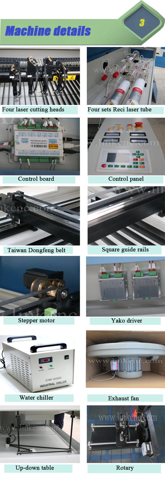 Great selling 1390 1610 wood acrylic four heads laser engraving cutting machine