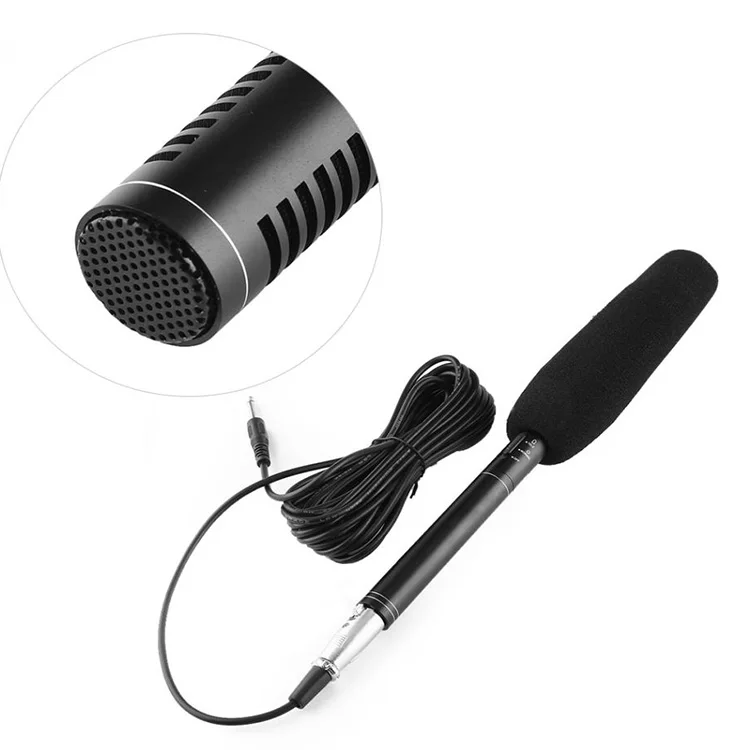 Professional Condenser Gooseneck Mic Shot Gun Interview Microphone For Video Camera Speaker With
