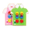 Wooden Finger Practice String Lacing Toy Hand Control Board Buttons Fine Action Toy